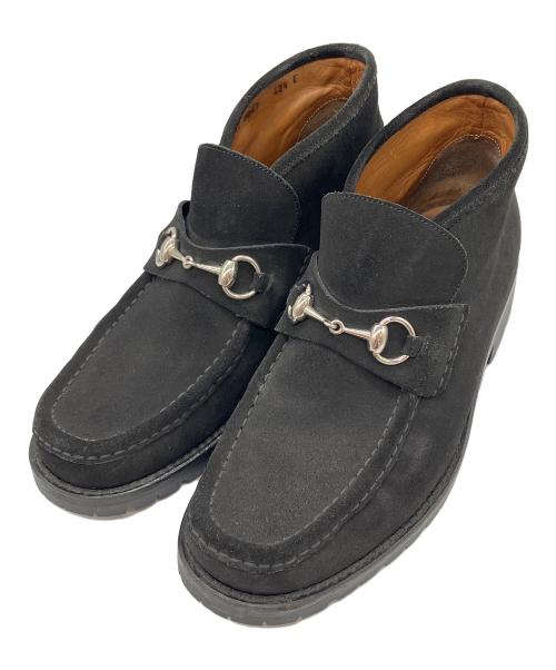 中古・古着通販】GUCCI (グッチ) ホースビットチャッカブーツ ブラック