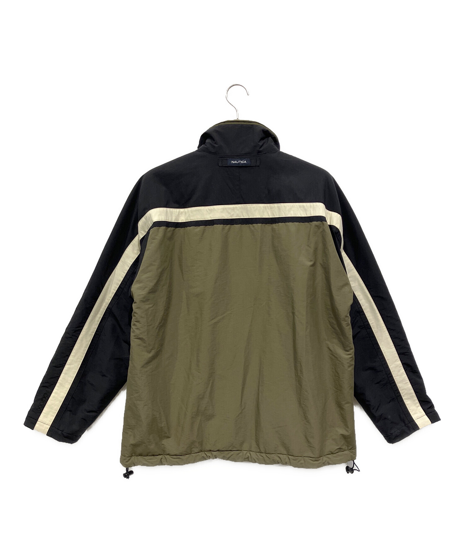 ※ST[Nautica/ノーティカ] オリーブグリーン ボアジャケット 古着 ノーティカ NAUTICA リバーシブル フリースジャケット ワン