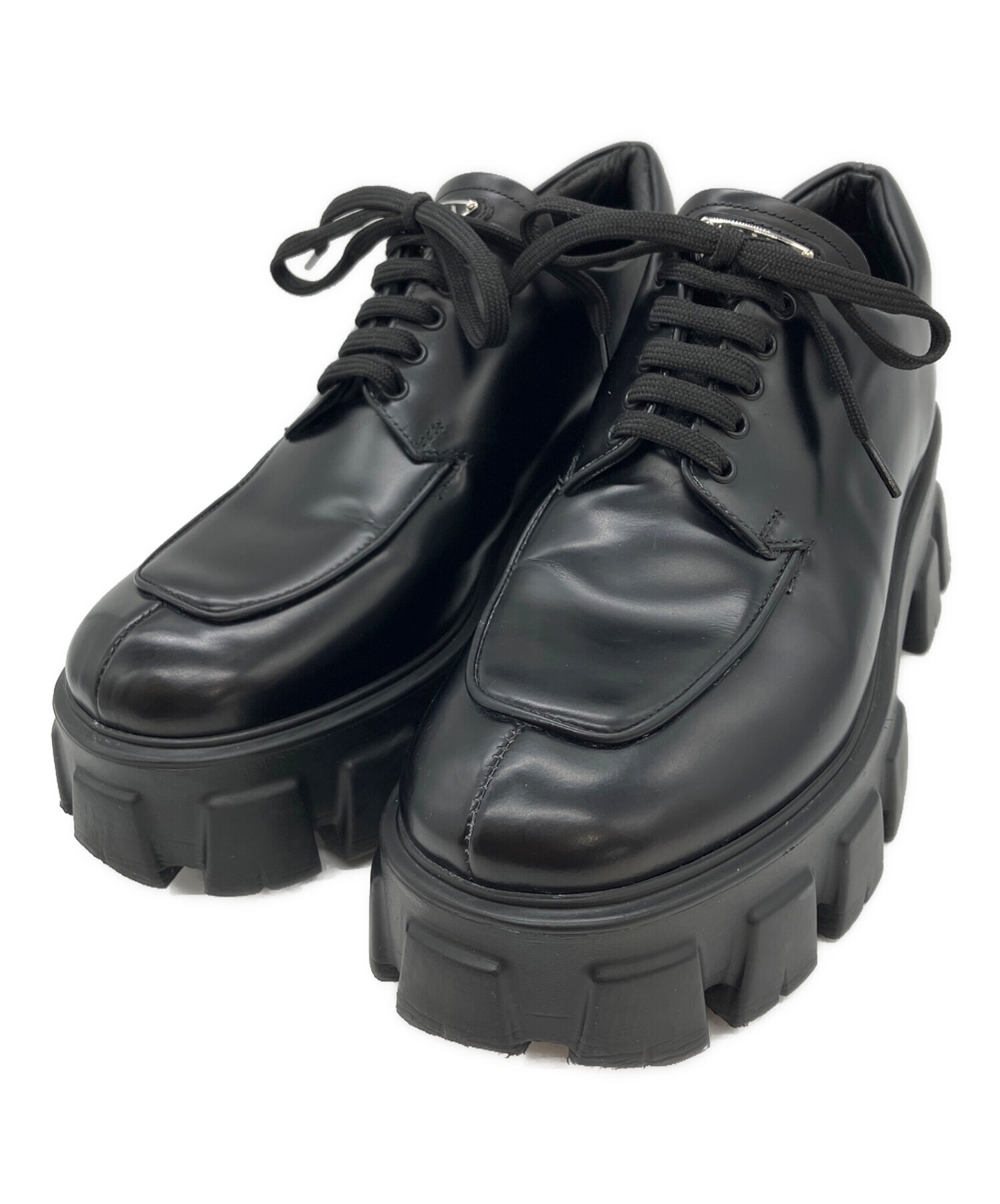 中古・古着通販】PRADA (プラダ) ローファー ブラック サイズ:38 1/2