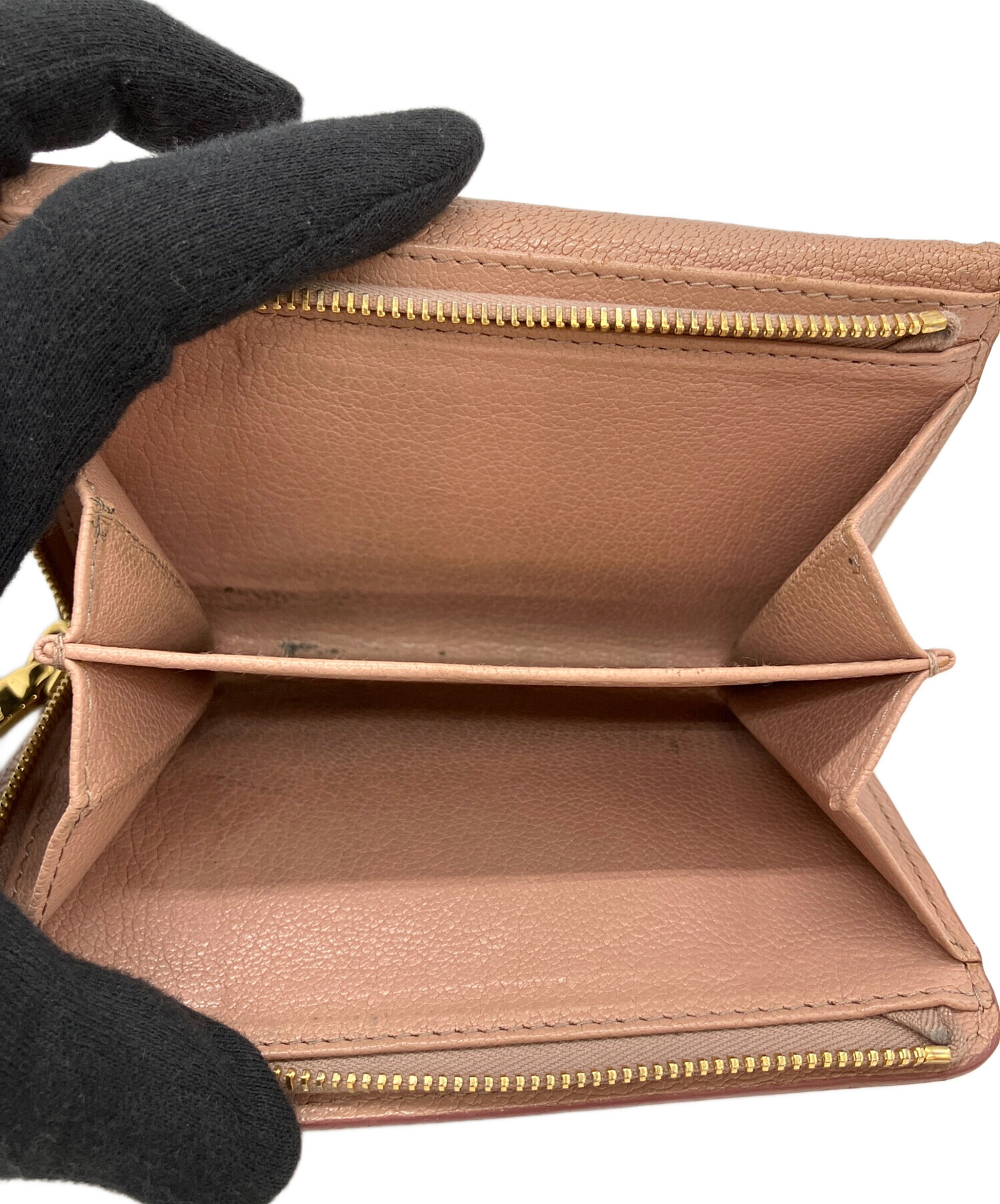 中古・古着通販】MIU MIU (ミュウミュウ) 2つ折り財布 ピンク