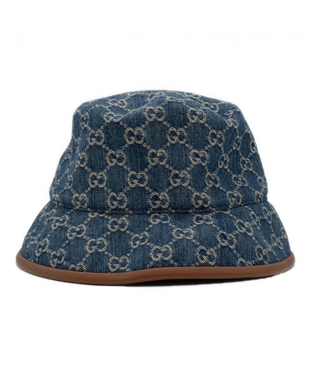 中古・古着通販】GUCCI (グッチ) GGキャンバスバケットハット ネイビー