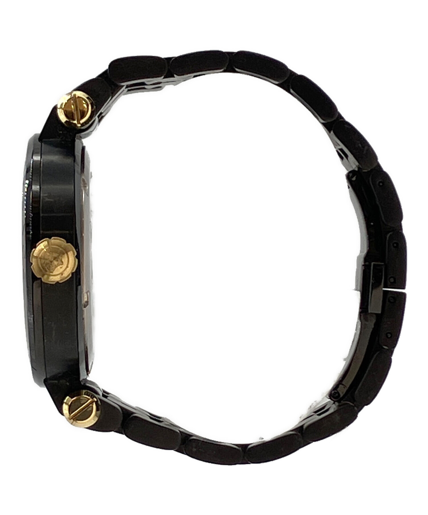 VERSACE ヴェルサーチ 腕時計 ブラック ゴールド