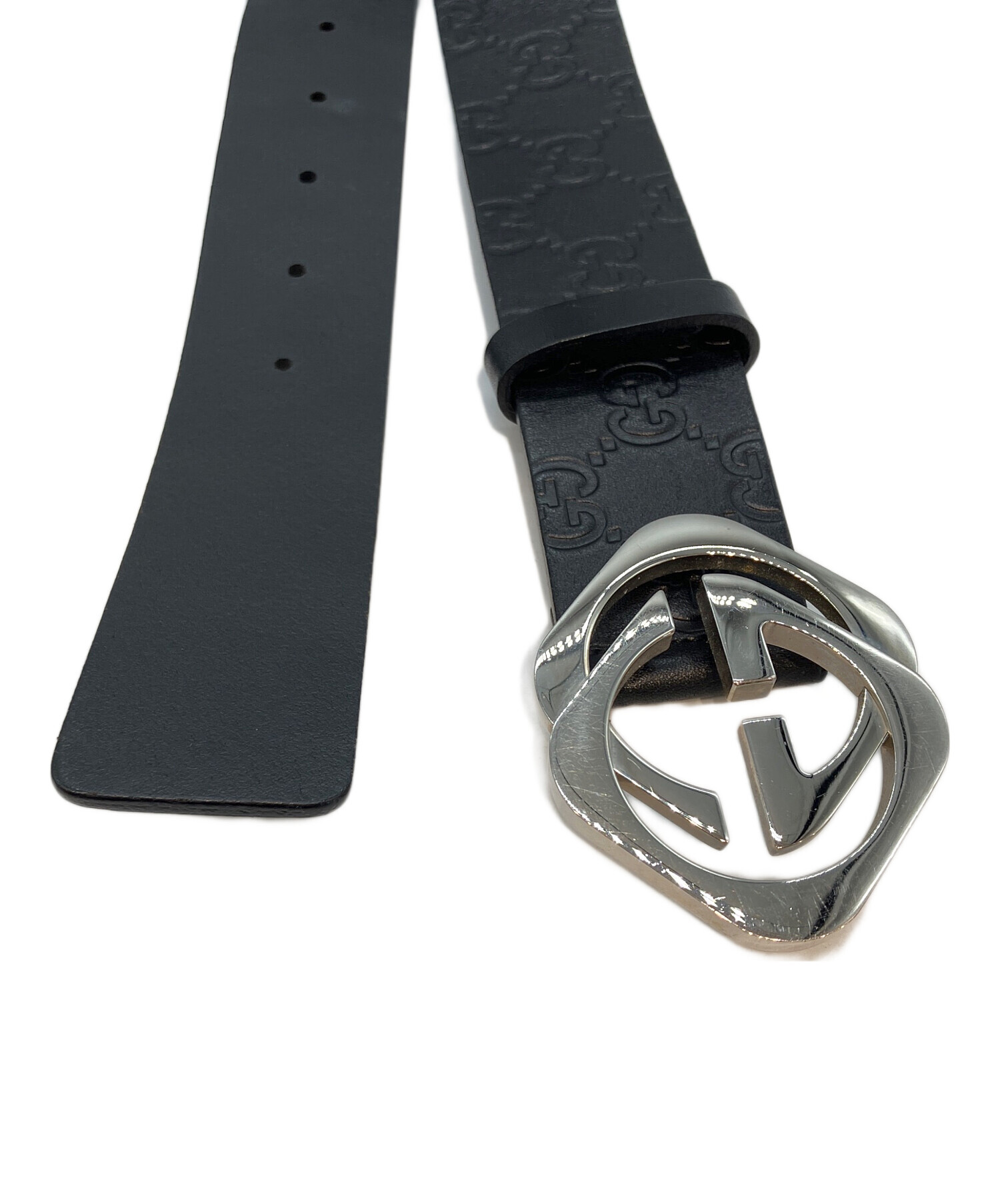 中古・古着通販】GUCCI (グッチ) レザーベルト ブラック サイズ:100