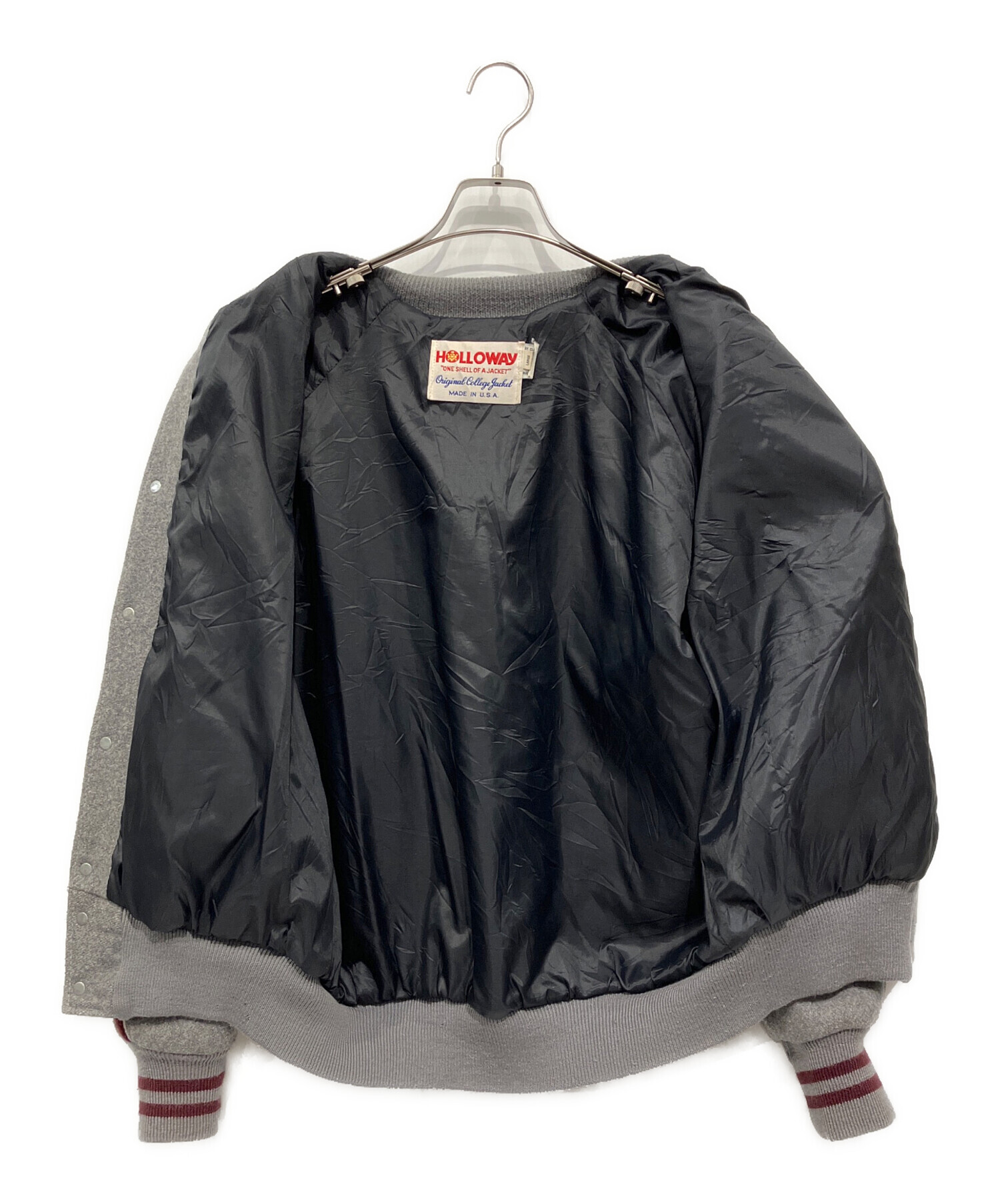 みっちょ様 HOLLOWAY ホロウェイ★ウール スタジャン 短丈 2XL 中古・古着通販】HOLLOAY (ホロウェイ) ウールスタジャン グレー