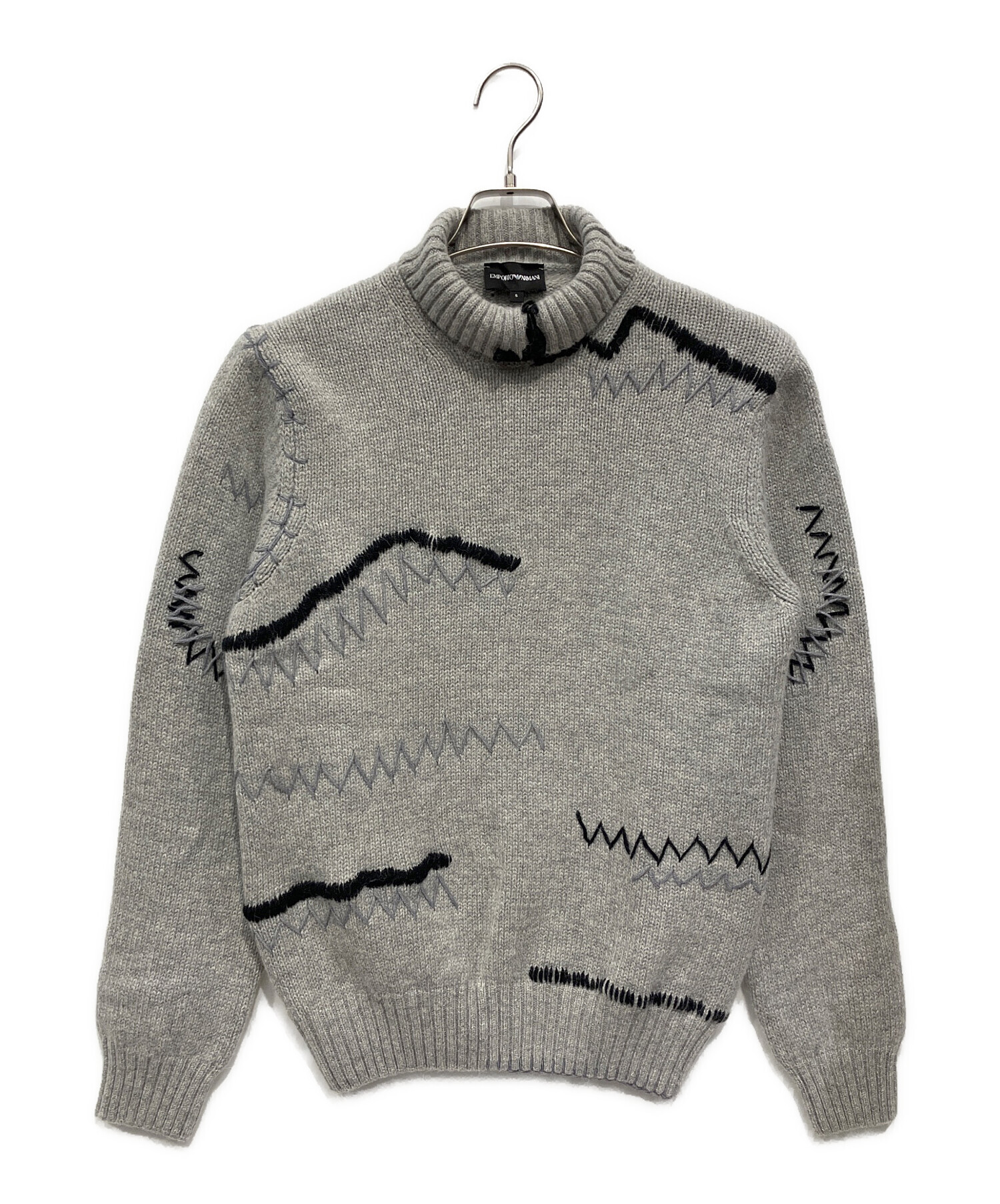 Ara archive EMPORIO ARMANI グレー ニット Emporio Armani Men's Wool Textured Knit Crewneck Sweater | Neiman