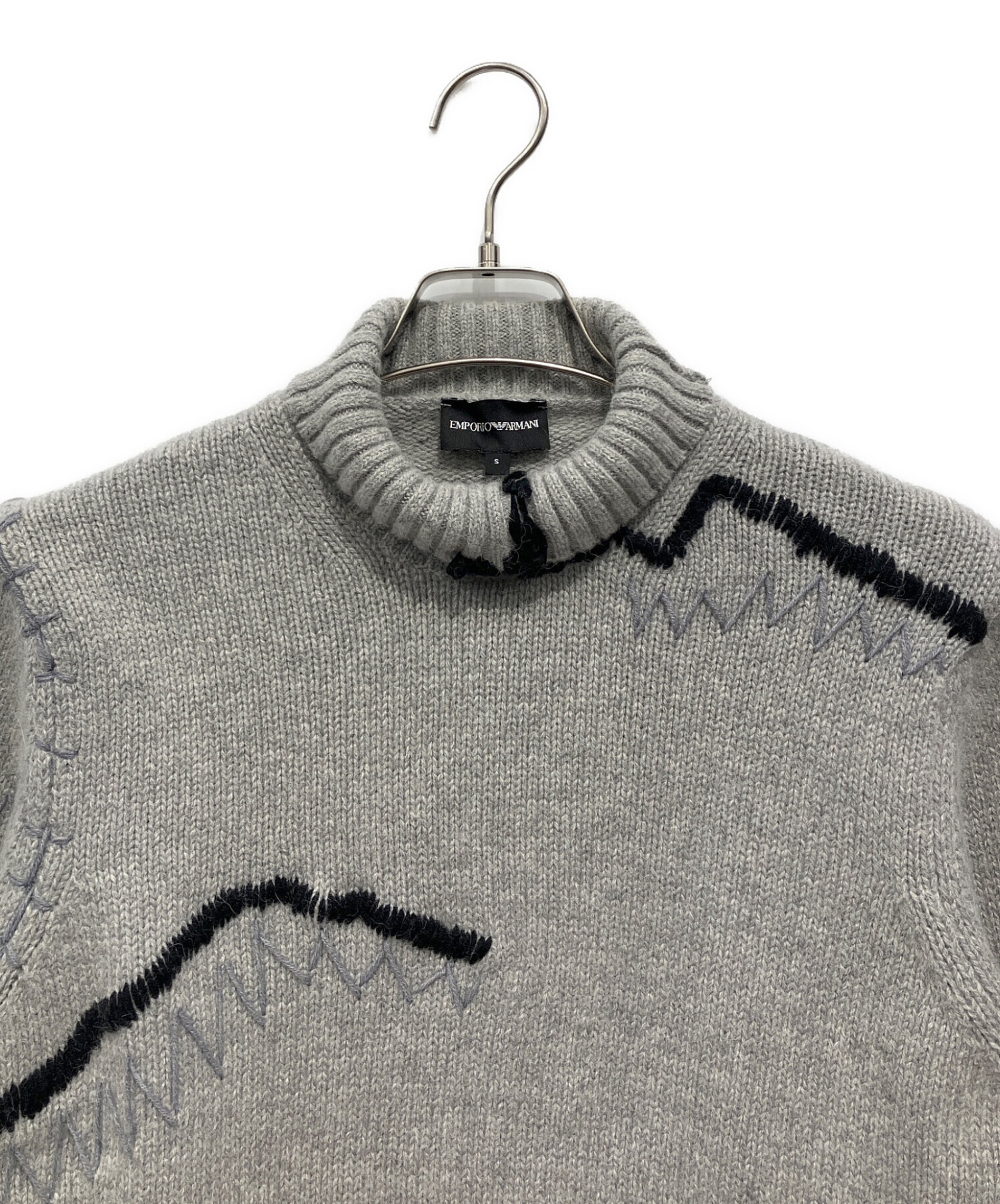 Ara archive EMPORIO ARMANI グレー ニット Emporio Armani Men's Wool Textured Knit Crewneck Sweater | Neiman