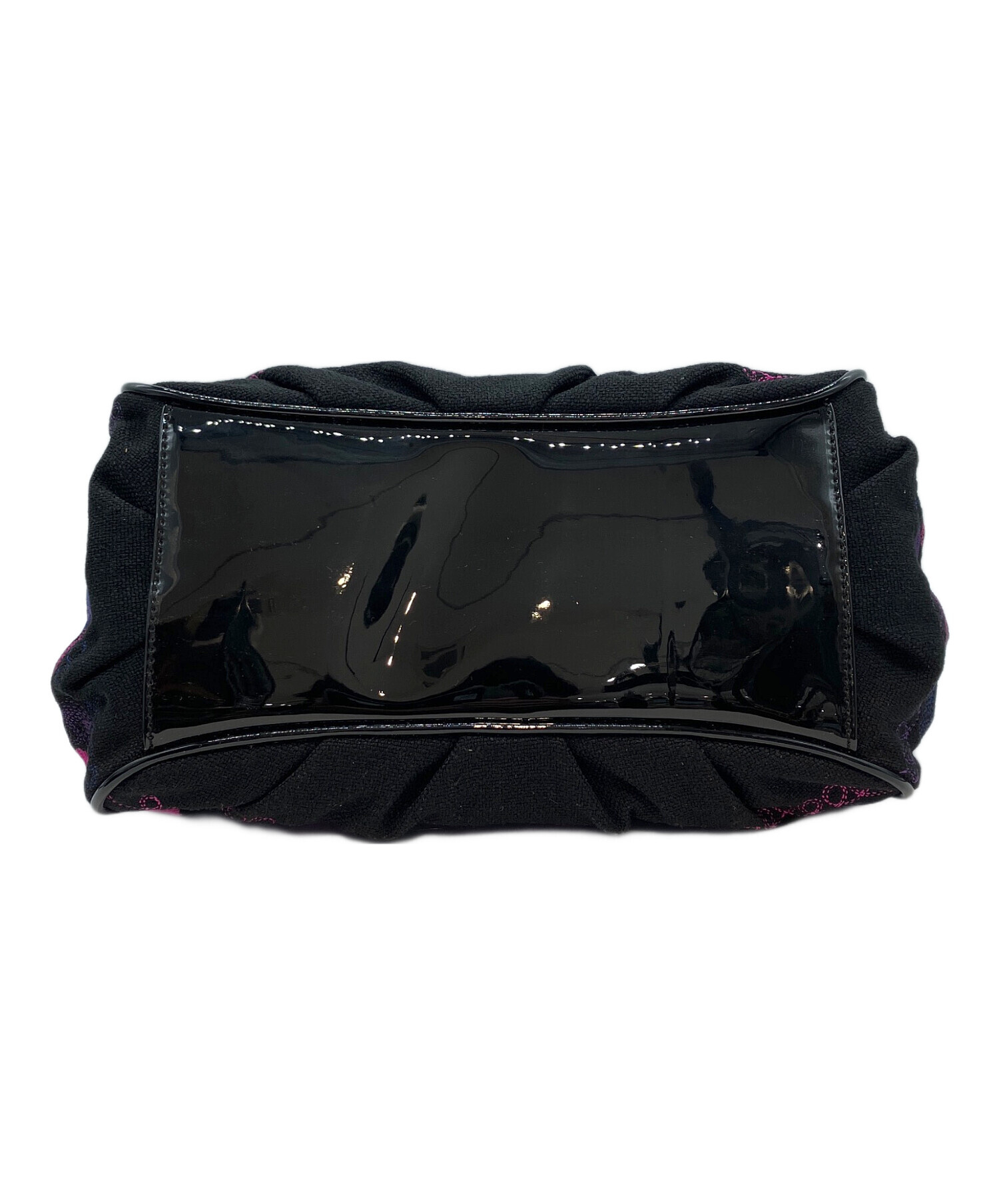 中古・古着通販】ANNA SUI (アナスイ) ハンドバッグ ブラック×パープル 