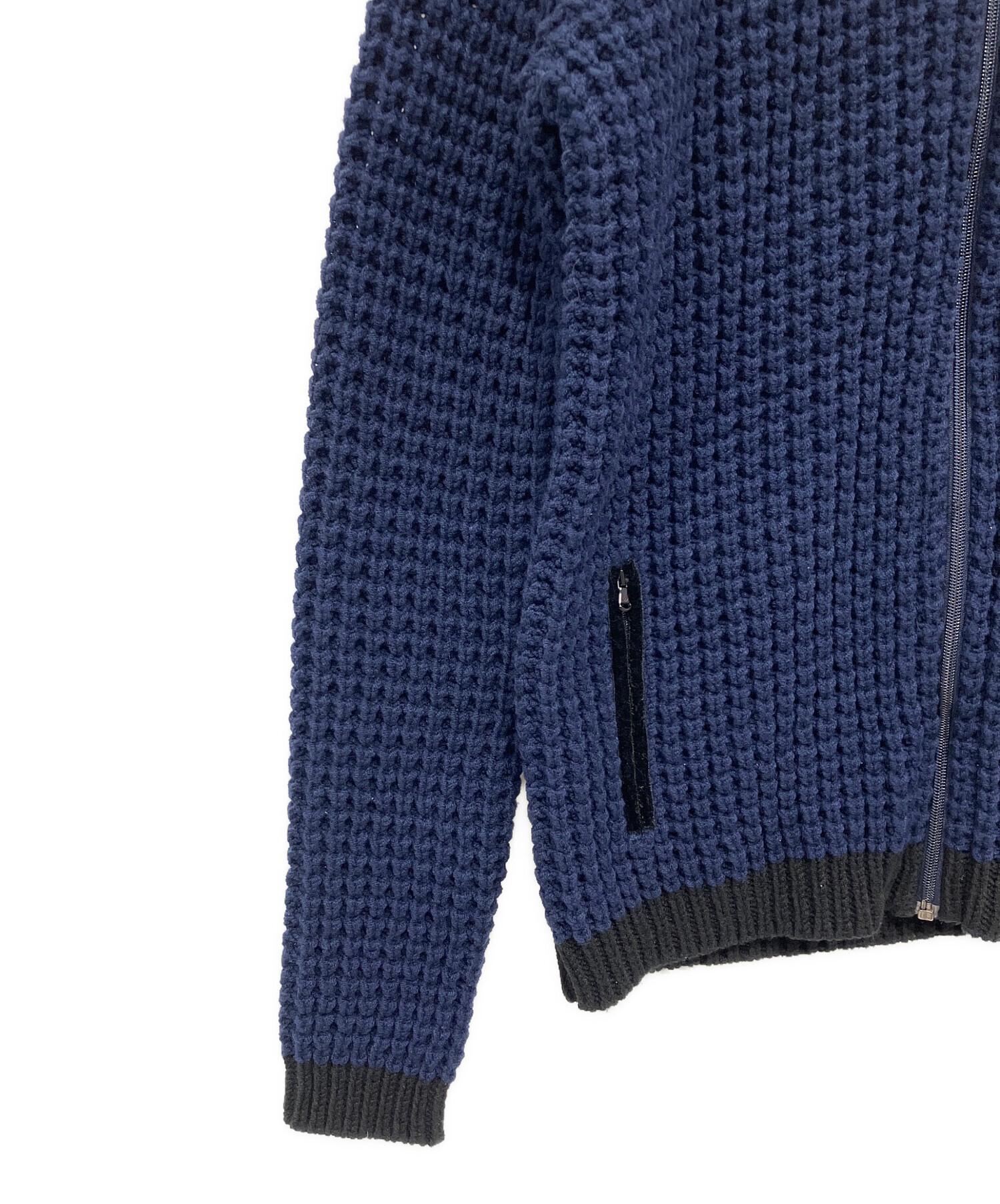 エンポリオアルマーニEA7 切り替え　ドライバーズニットジャケット　XLサイズ 中古・古着通販】EA7 EMPORIO ARMANI (EA7 エンポリオアルマーニ