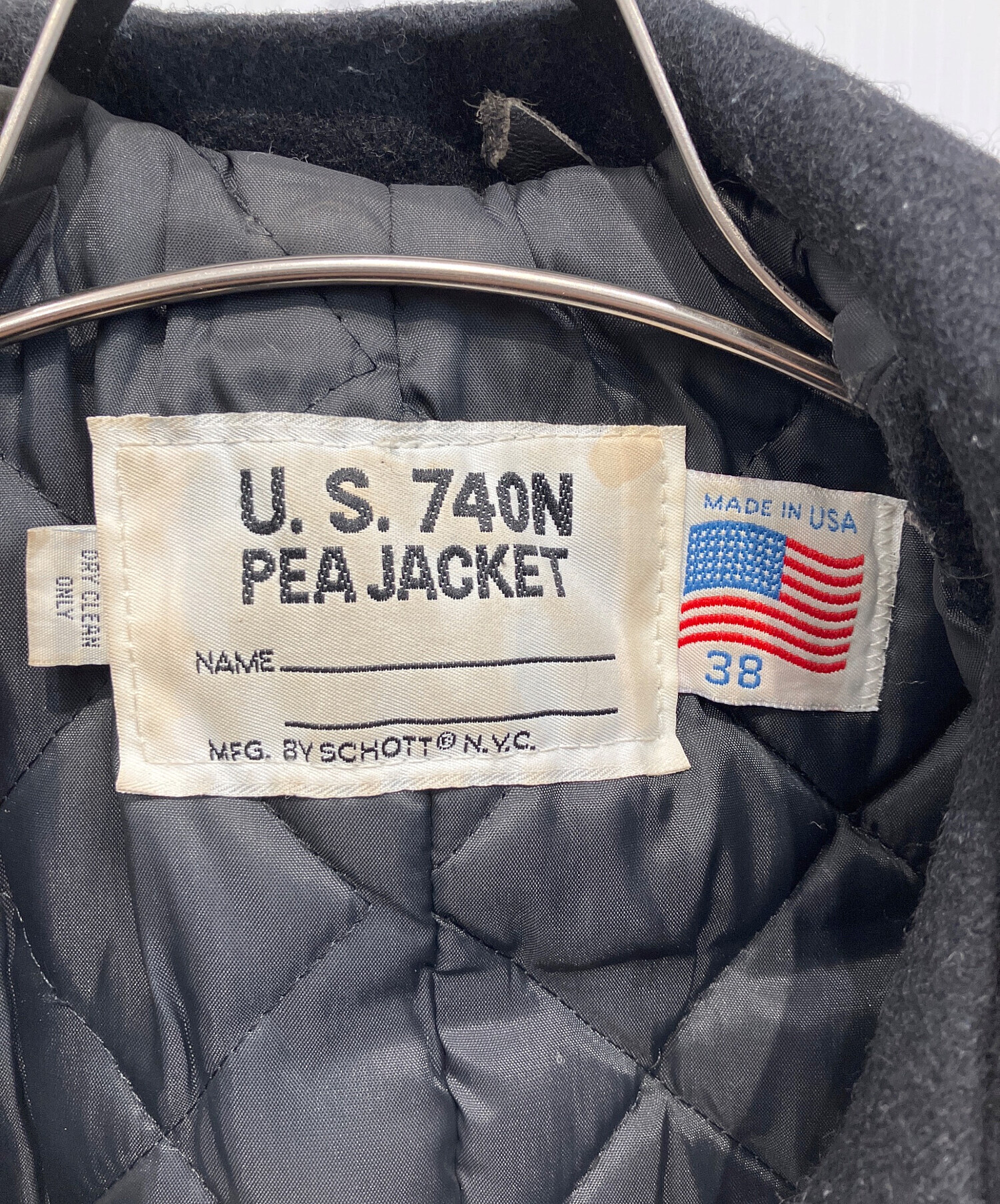 中古・古着通販】Schott (ショット) Pコート ブラック サイズ:38