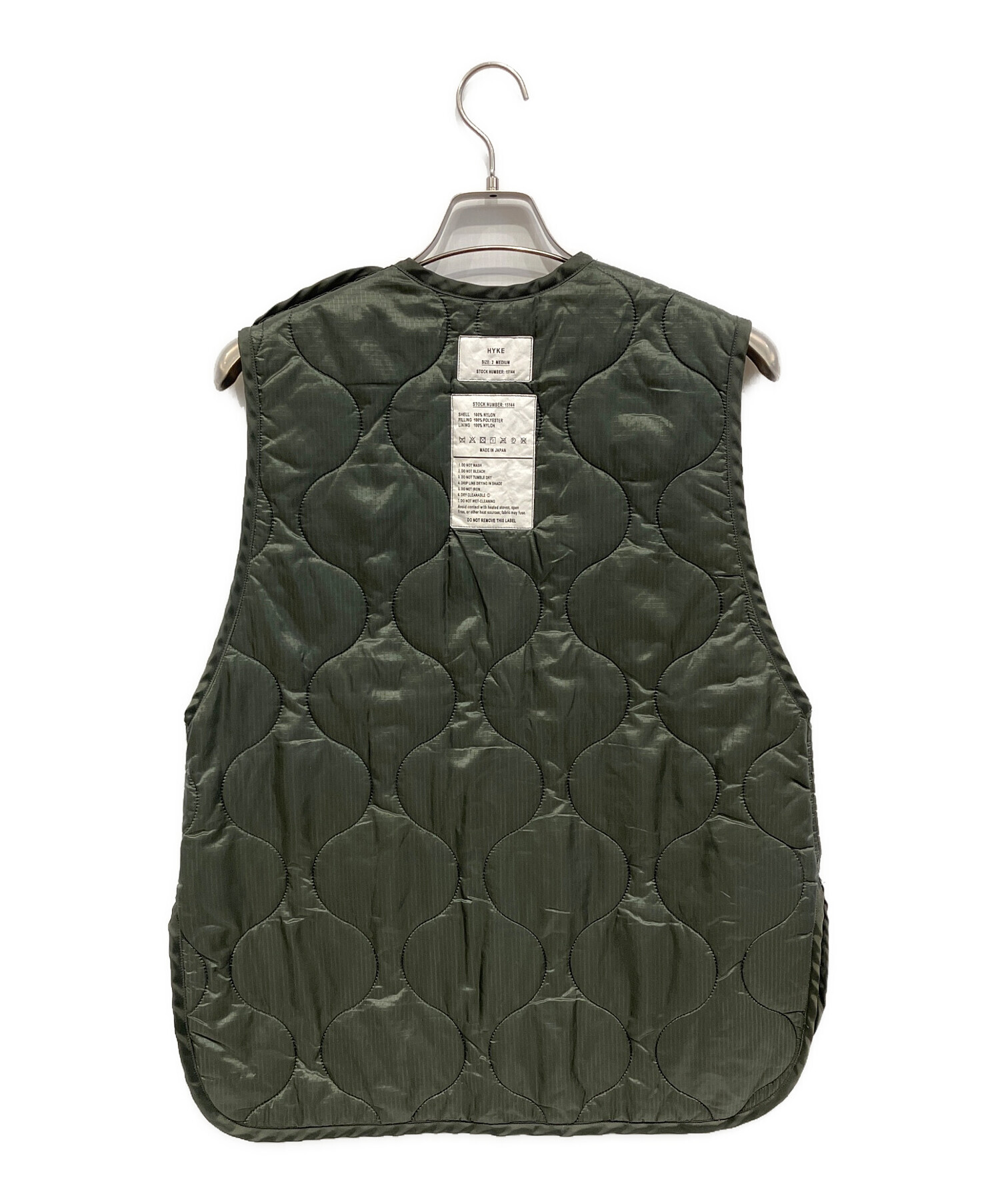 中古・古着通販】HYKE (ハイク) キルティングベスト ダークグリーン