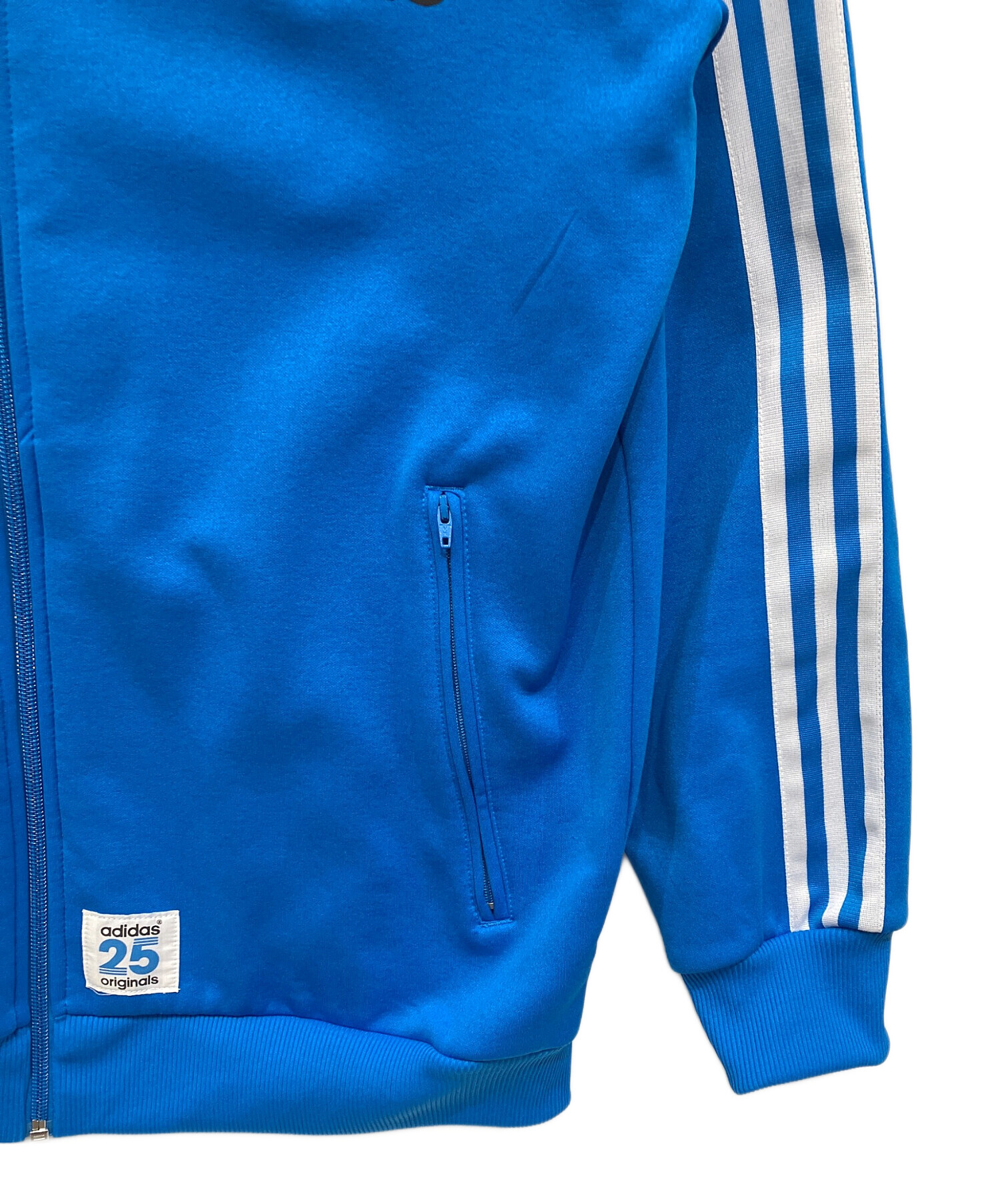 アディダス青パーカー 中古・古着通販】adidas (アディダス) ジップパーカー ブルー サイズ