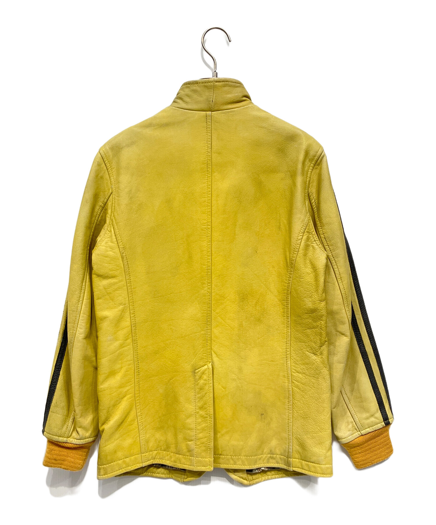 SCHOTT SINGLE RIDERS JACKET イエロー 中古・古着通販】Schott (ショット) シングルライダースジャケット