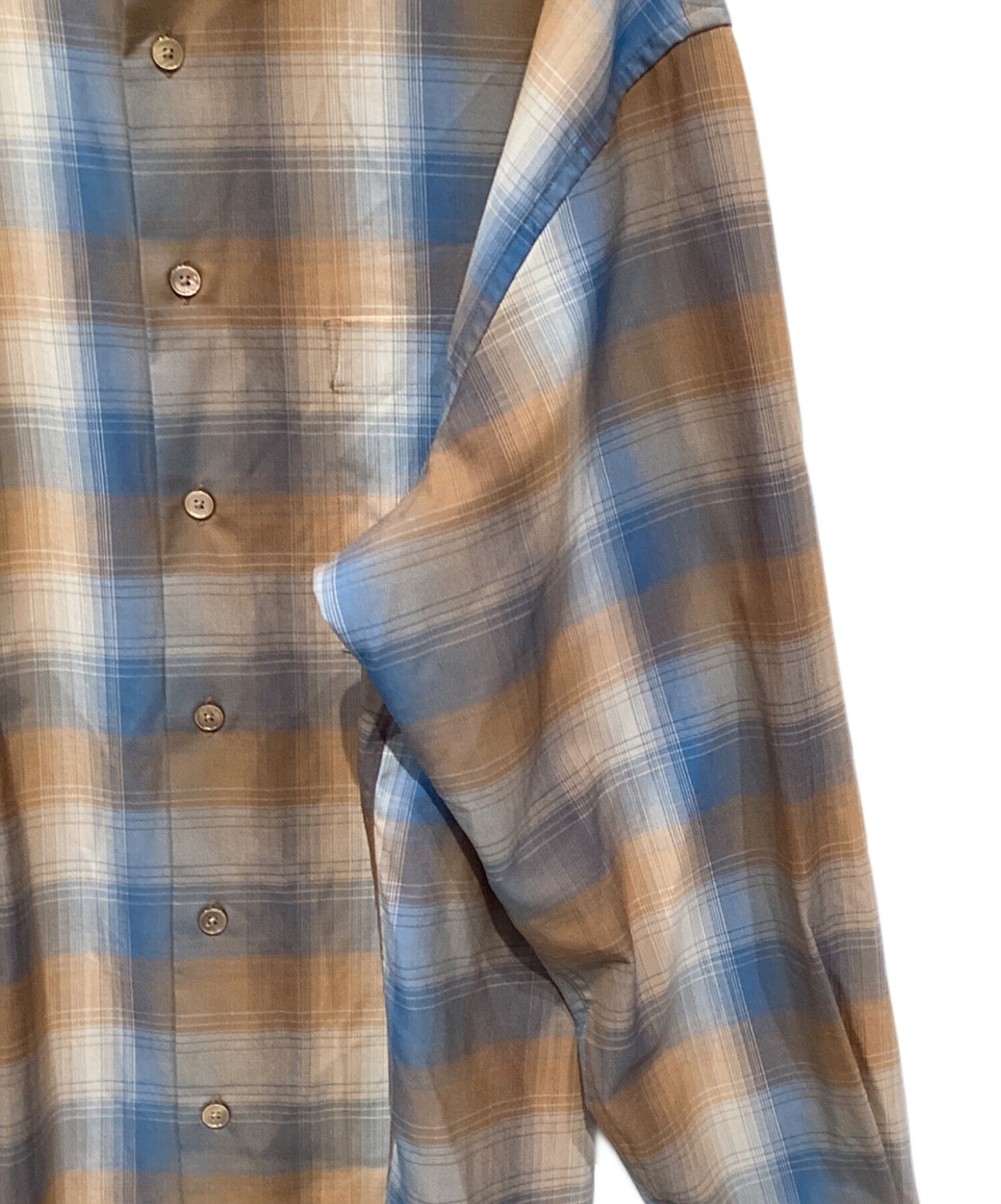 中古・古着通販】AURALEE (オーラリー) 長袖シャツ ブラウン×ブルー