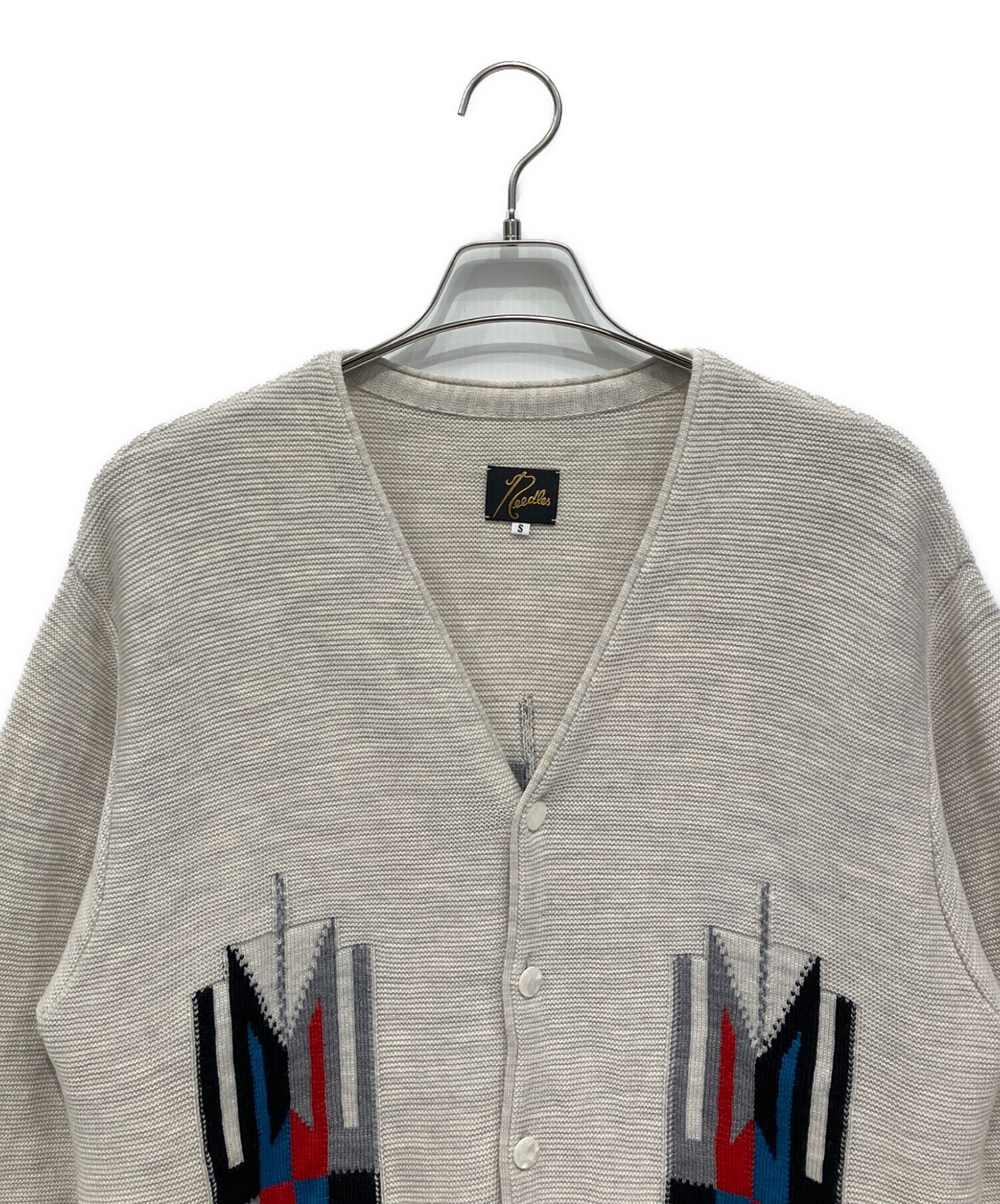 中古・古着通販】Needles (ニードルズ) Vネックカーディガン ホワイト