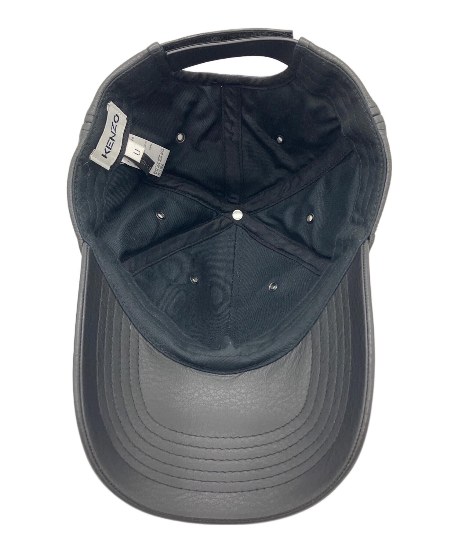 中古・古着通販】KENZO (ケンゾー) レザーキャップ ブラック サイズ