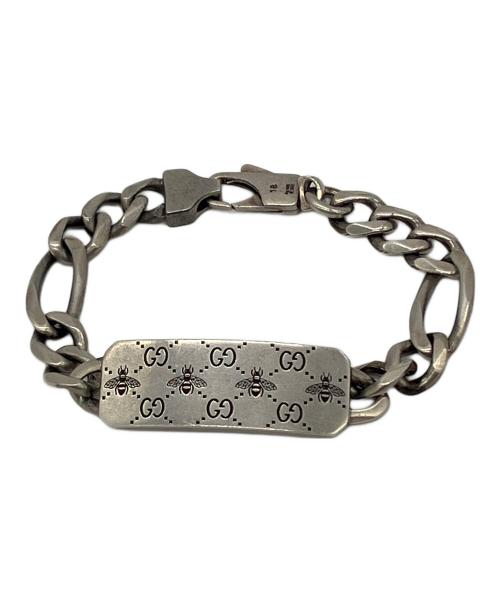 中古・古着通販】GUCCI (グッチ) CG Bee Engraved Bracelet シルバー