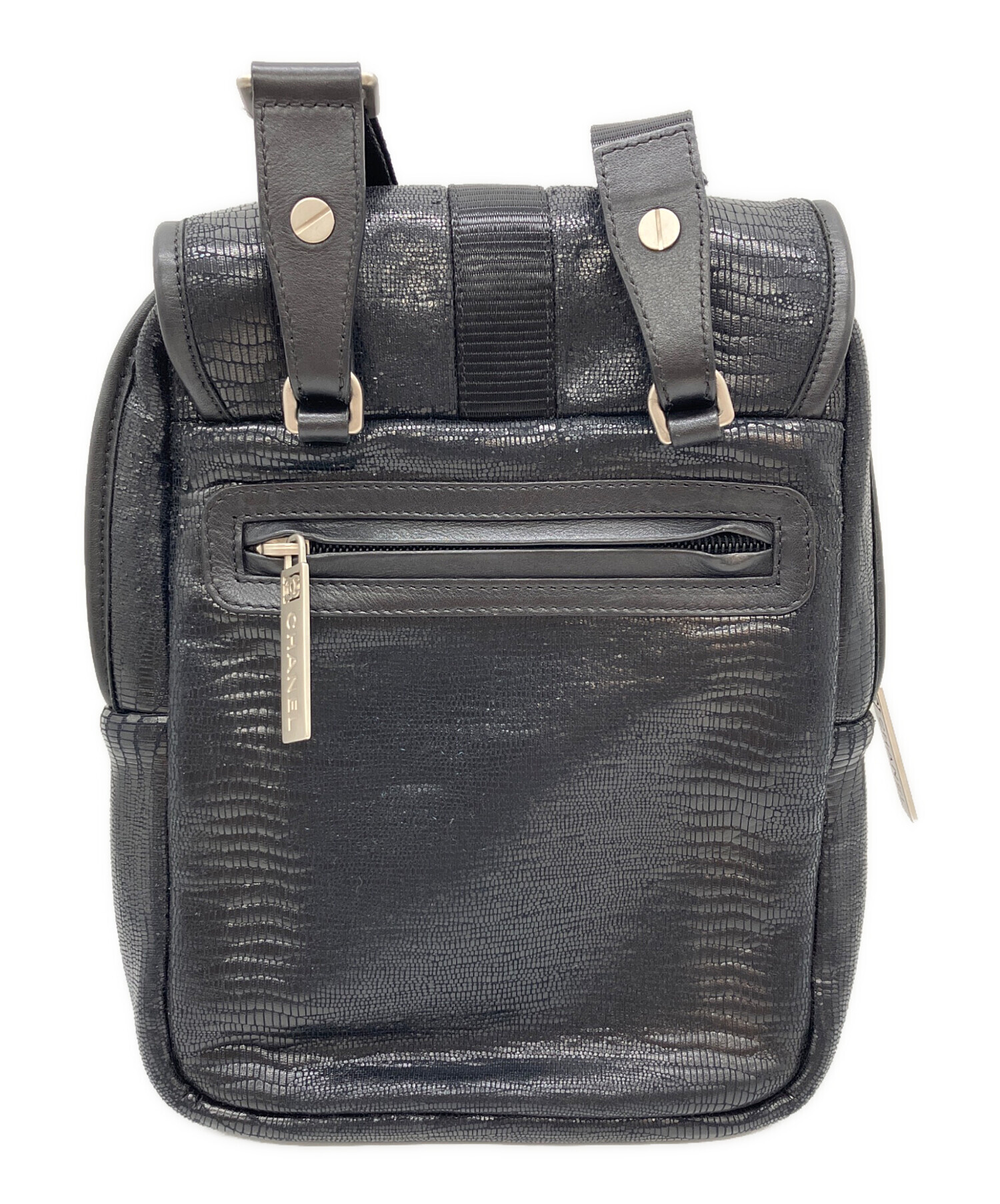 中古・古着通販】CHANEL (シャネル) リザード型押しショルダーバッグ