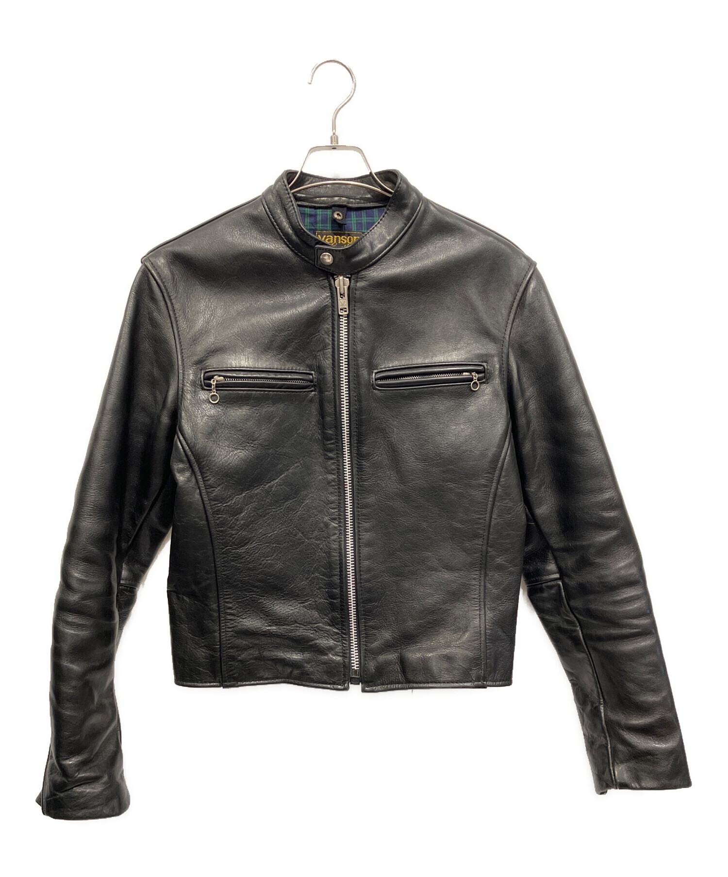 バンソン　シングルライダースジャケット　38 古着 中古・古着通販】VANSON (バンソン) シングルライダースジャケット