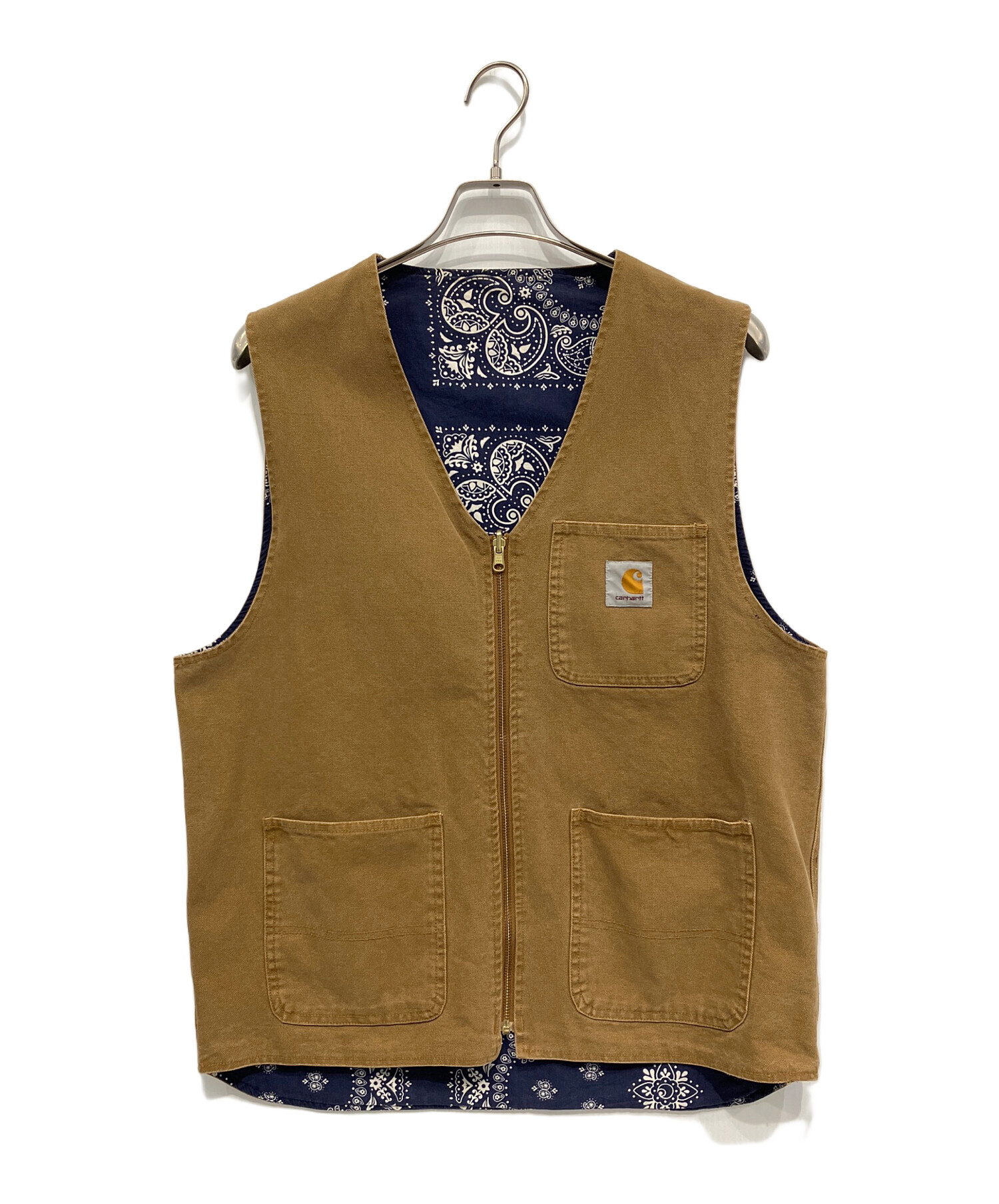 中古・古着通販】CarHartt (カーハート) リバーシブルベスト ブラウン 