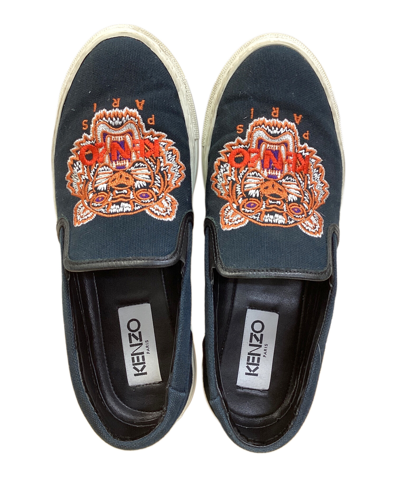 中古・古着通販】KENZO (ケンゾー) スリッポン ブラック サイズ:23cm 
