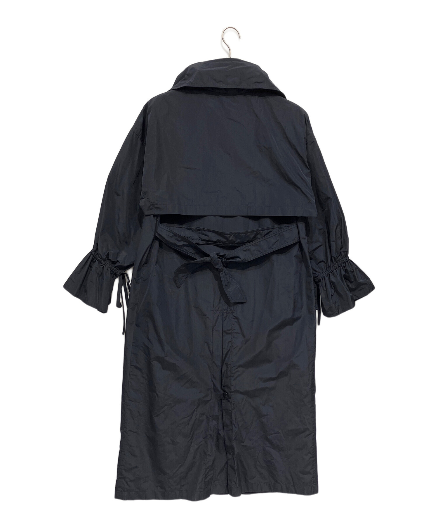 MaxMara シルクトレンチコート 黒 白タグ 現行 S フォーマル 極美品最高級白タグ MAXMARAマックスマーラ 34サイズ トレンチコートの