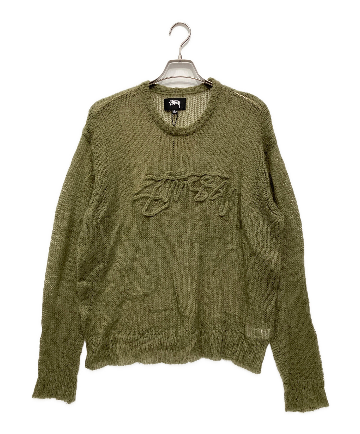 中古・古着通販】stussy (ステューシー) 薄手ニット オリーブ サイズ:L 