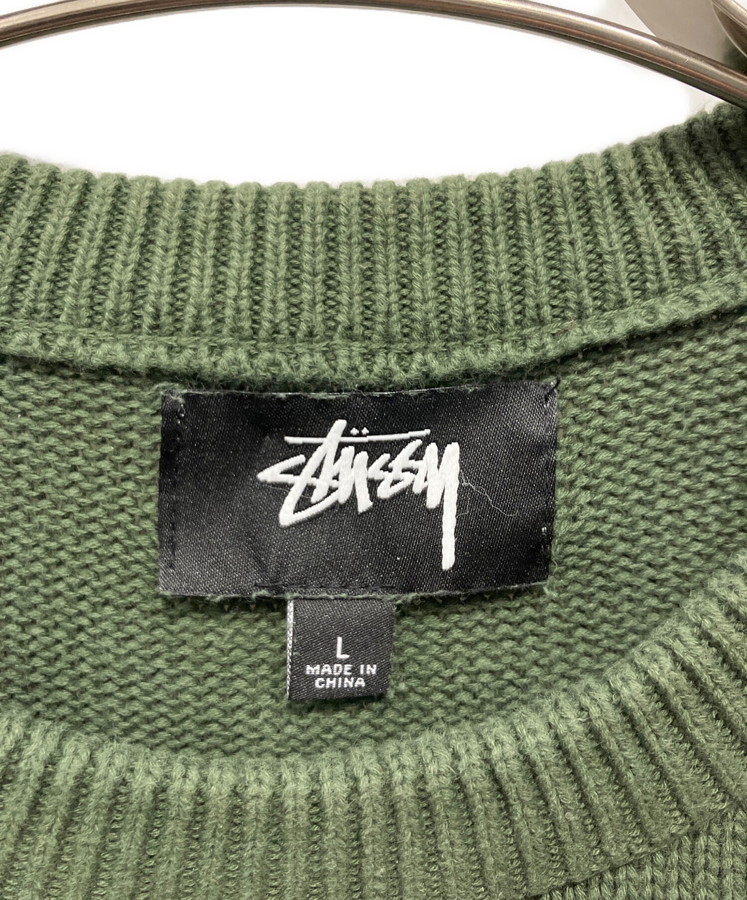 中古・古着通販】stussy (ステューシー) 厚手ニット グリーン サイズ:L