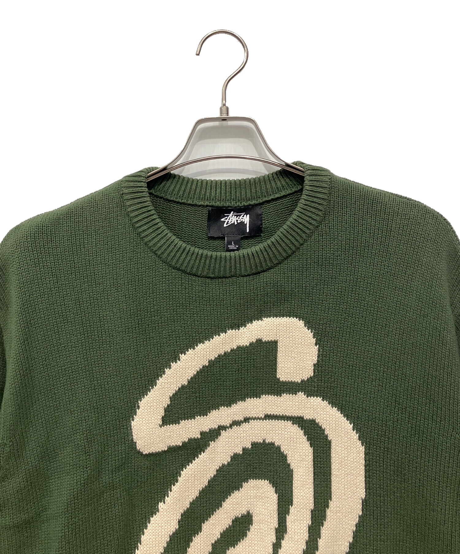 中古・古着通販】stussy (ステューシー) 厚手ニット グリーン サイズ:L