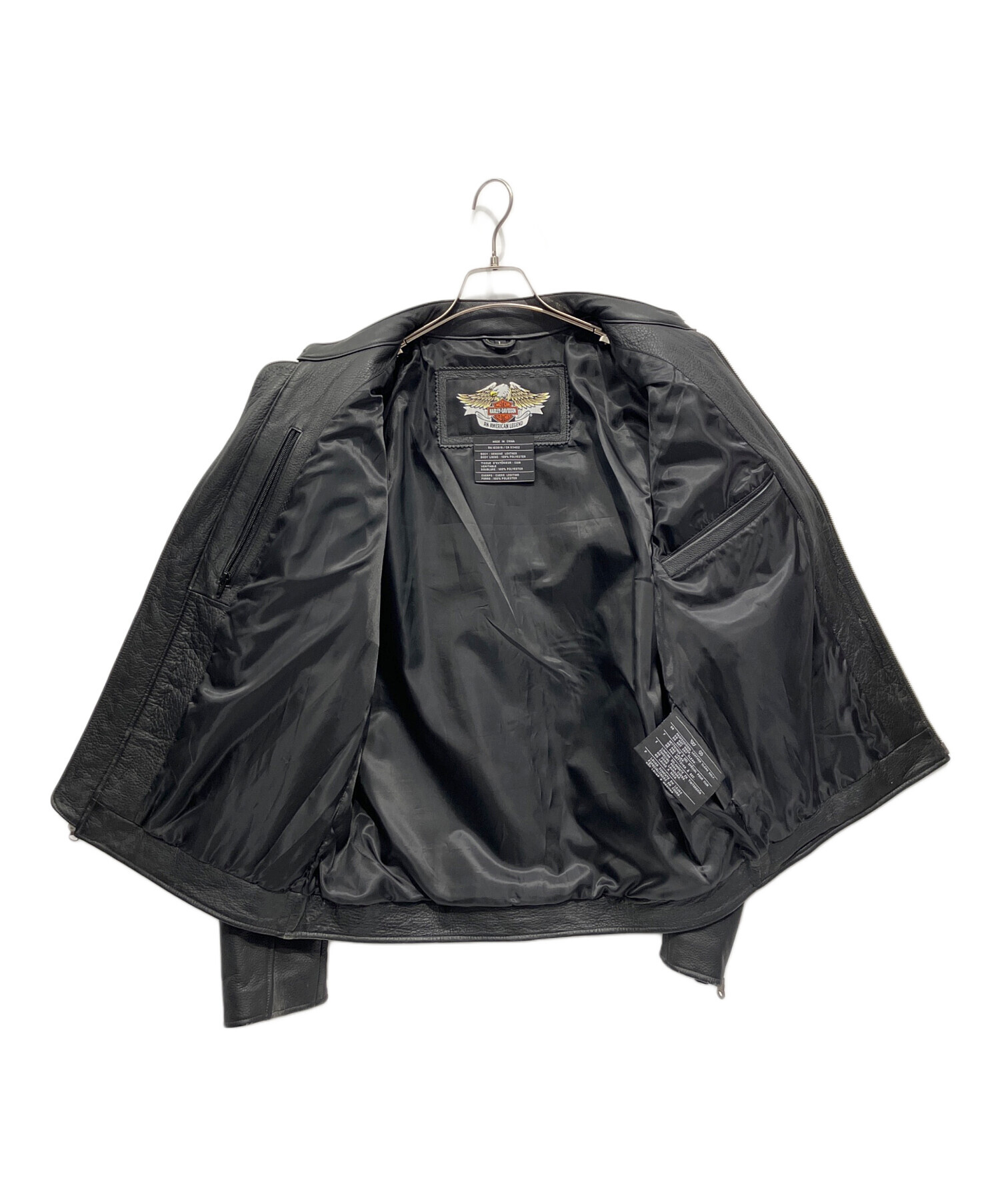 Harley-Davidson ブラック シングルライダース M 中古・古着通販】HARLEY-DAVIDSON (ハーレーダビッドソン) ライダース