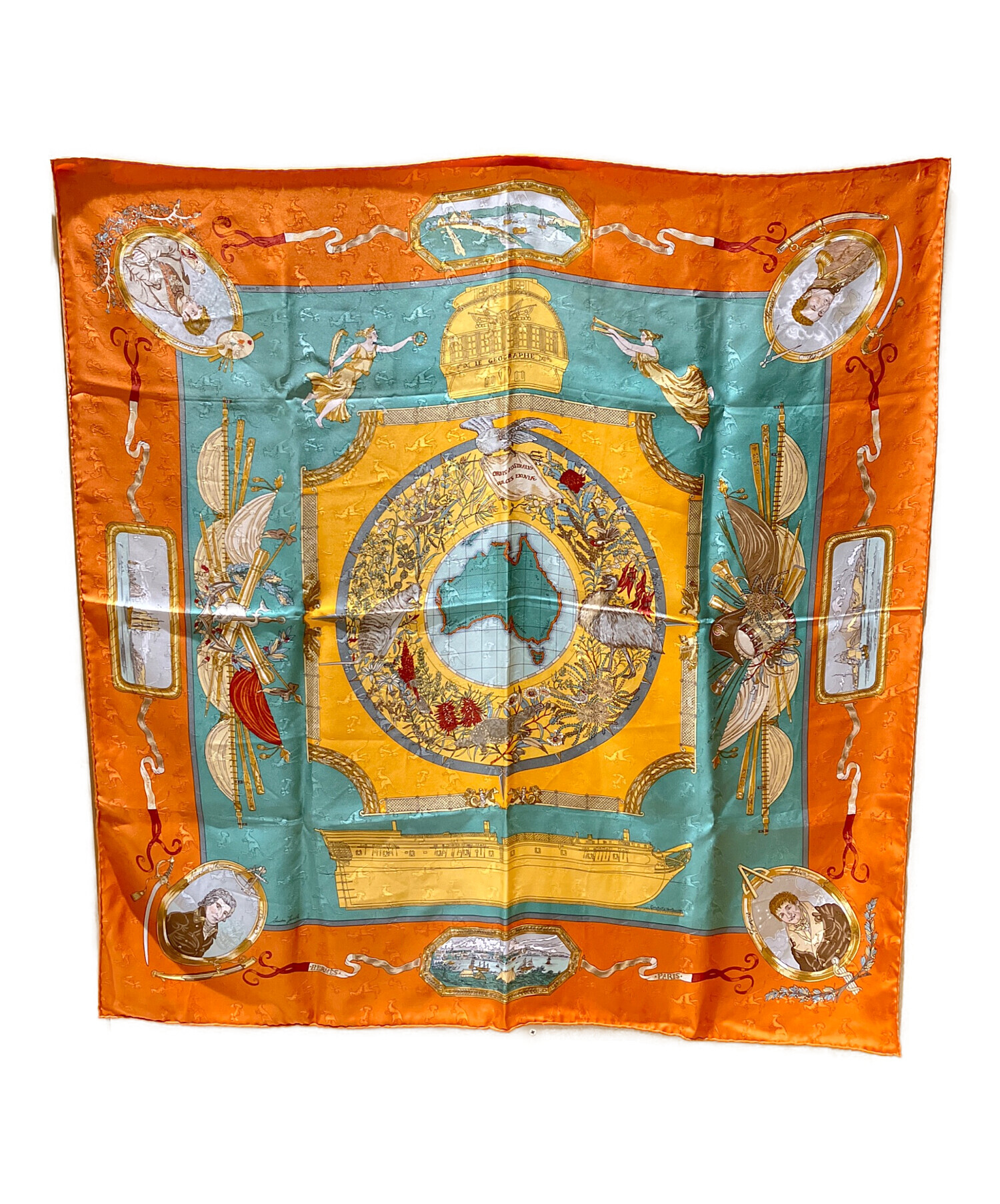HERMES カレ90 GEOGRAPHE地理学者 エルメス スカーフ カレ90 LE