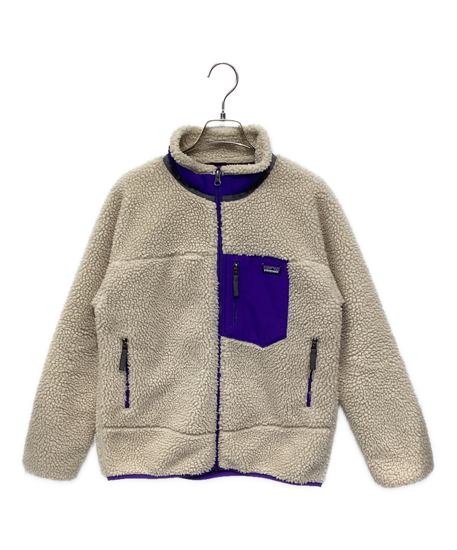 【patagonia】フリースジャケット キッズM ベージュ/パープル 中古・古着通販】Patagonia (パタゴニア) レトロXフリースジャケット