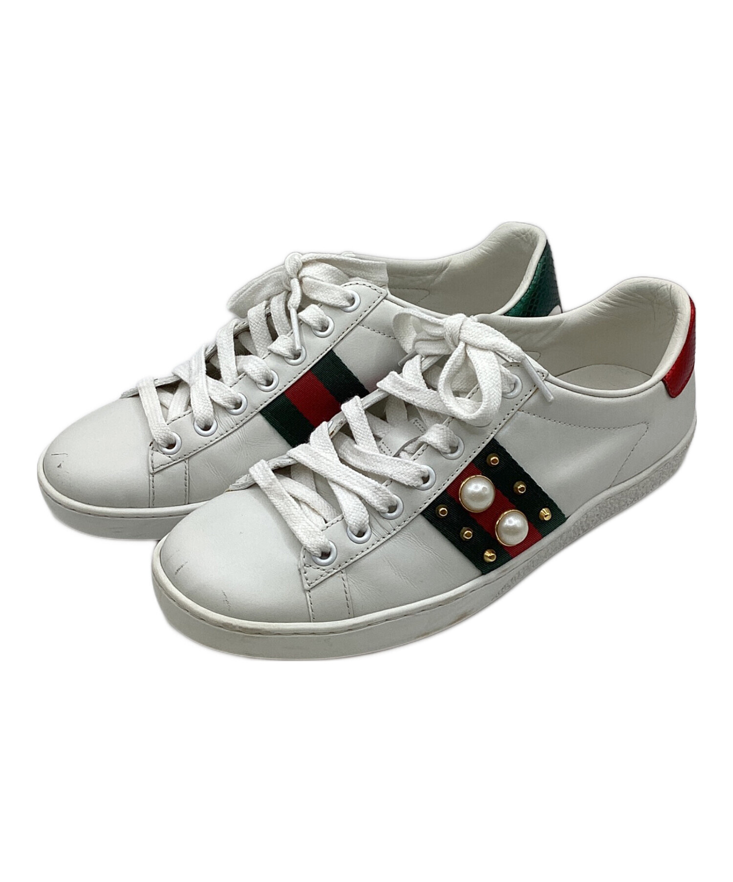 中古・古着通販】GUCCI (グッチ) スニーカー ホワイト サイズ:35 1/2