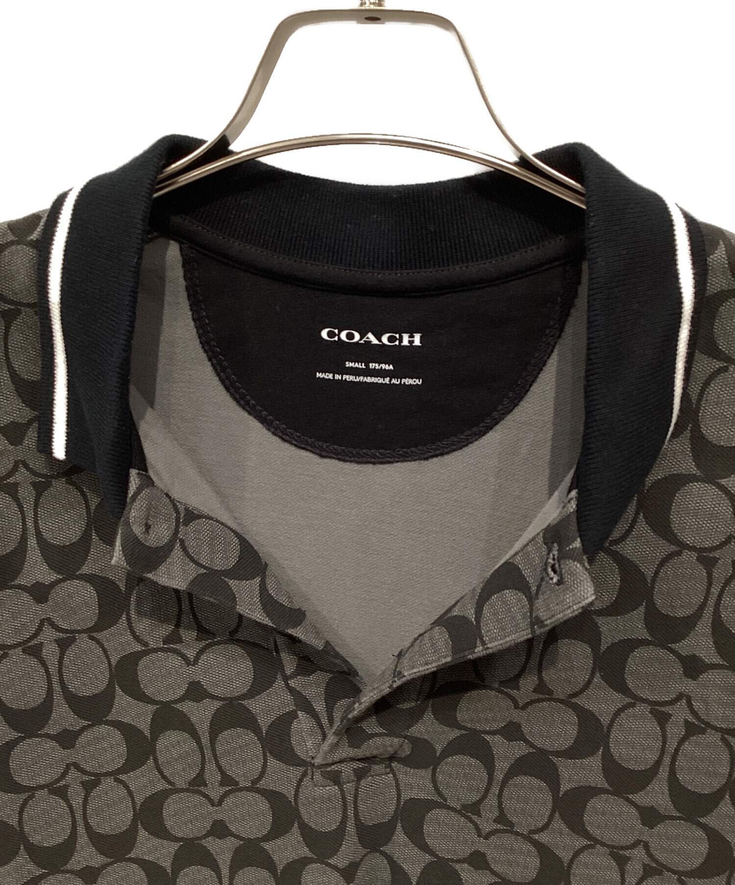 中古・古着通販】COACH (コーチ) ポロシャツ ブラック サイズ:S