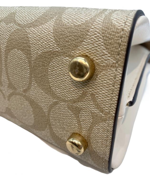 中古・古着通販】COACH (コーチ) ハンドバッグ ベージュ×アイボリー