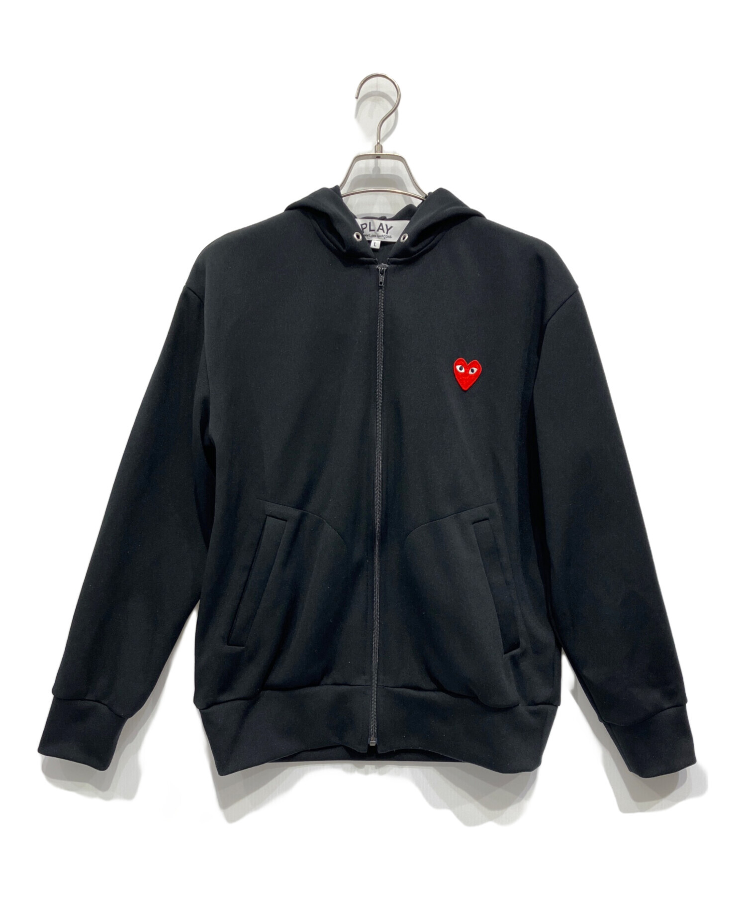 新品未使用 PLAY コムデギャルソン ジップパーカー ブラック XLけい 中古・古着通販】PLAY COMME des GARCONS (プレイコムデギャルソン