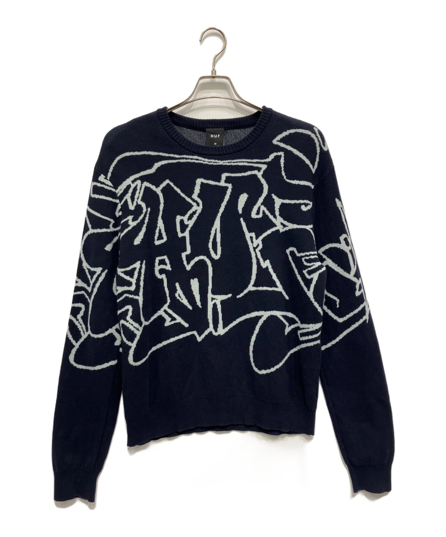 中古・古着通販】HUF (ハフ) 厚手ニット ネイビー サイズ:M｜ブランド