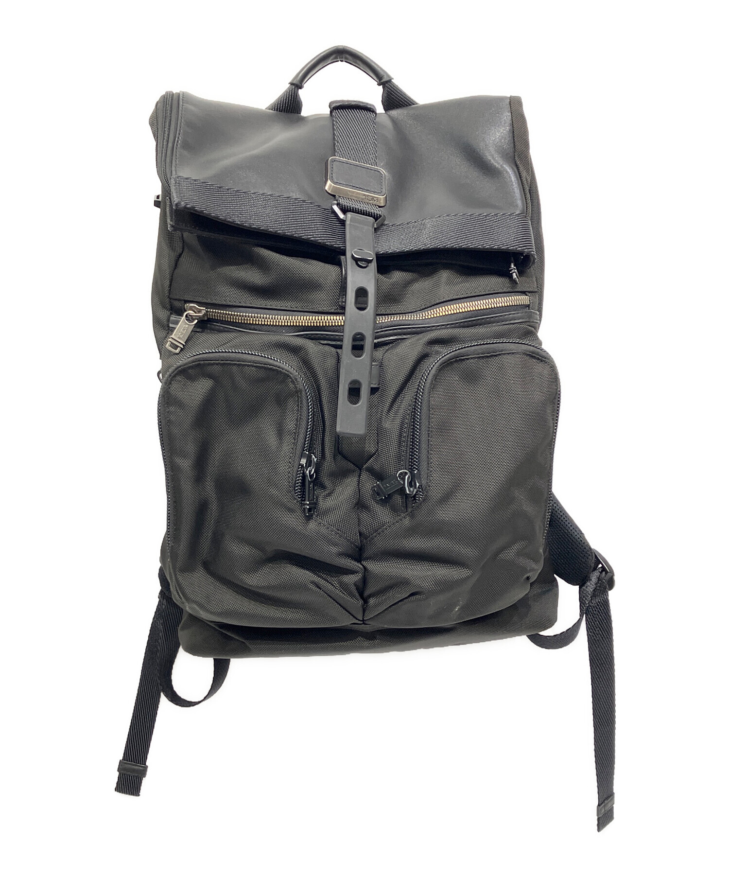 美品 Tumi トゥミ ロールトップ ルーク リュック バッグパック デイパック 中古・古着通販】TUMI (トゥミ) ロールトップ バックパック ブラック