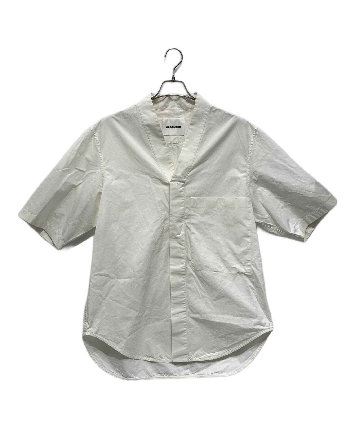 希少 ジルサンダー 上質 リネン コクーン デザイン 半袖 シャツ ワンピース 中古・古着通販】JIL SANDER (ジルサンダー) 半袖シャツ 22ss kimono