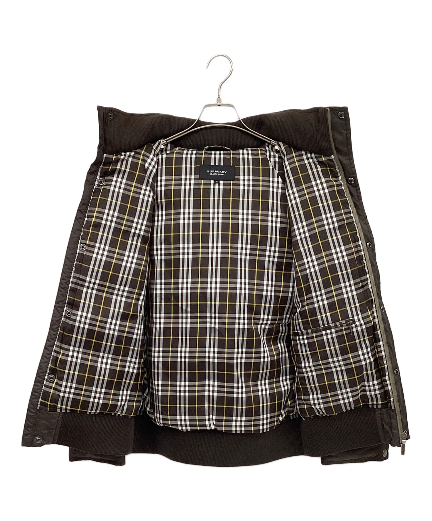BURBERRY BLACK LABEL ブラウン ダウンジャケット M 中古・古着通販】BURBERRY BLACK LABEL (バーバリーブラックレーベル