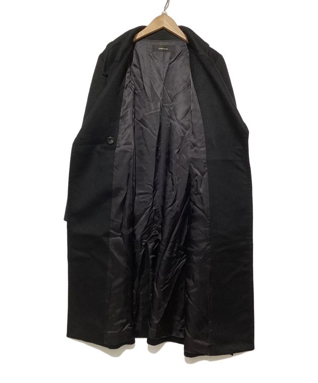 【高級】 セブンアイディコンセプト カシミヤ100% ウールコート 38 黒 ♪ 高級】 セブンアイディコンセプト カシミヤ100% ウールコート 38
