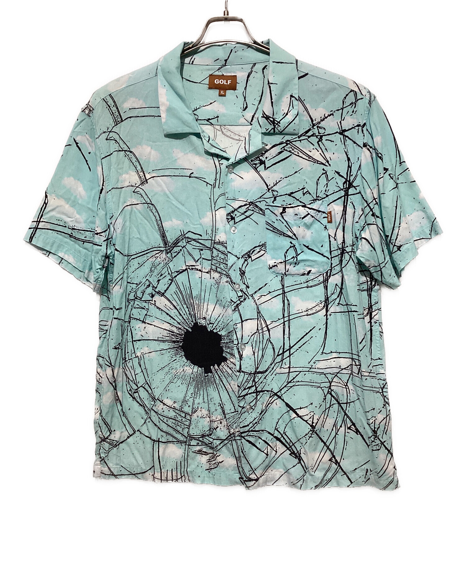 GOLF WANG 半袖シャツ ゴルフワン コンバース supreme 中古・古着通販】GOLF WANG (ゴルフワン) 総柄シャツ ブルー×ブラック