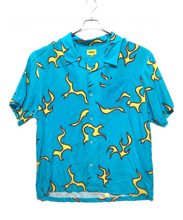 中古・古着通販】GOLF WANG (ゴルフワン) フレイム柄シャツ ブルー