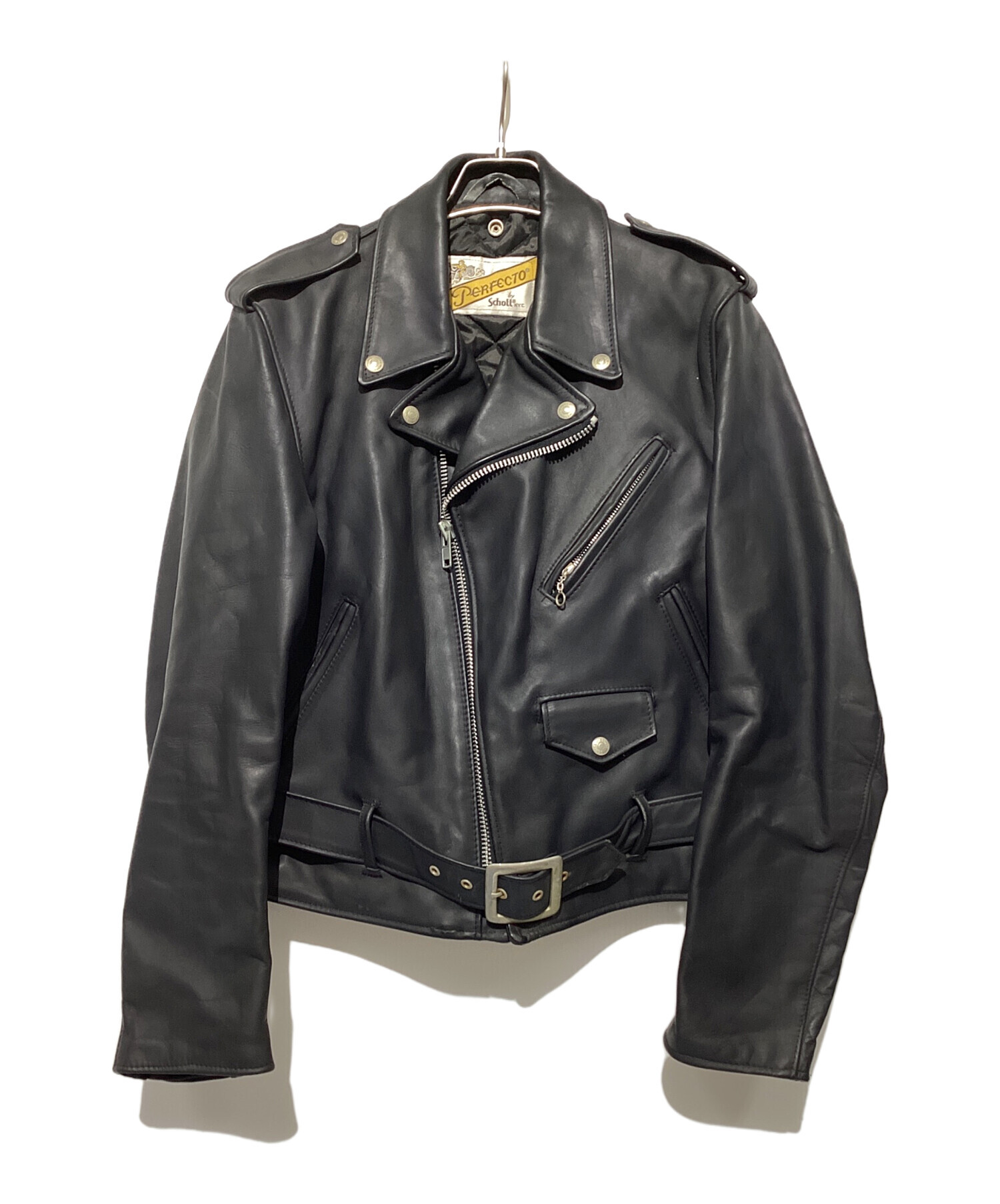 ブルー‼️Schott Bros. ブラックレザージャケット サイズ40 Schott Bros. レザー ジャケット 40