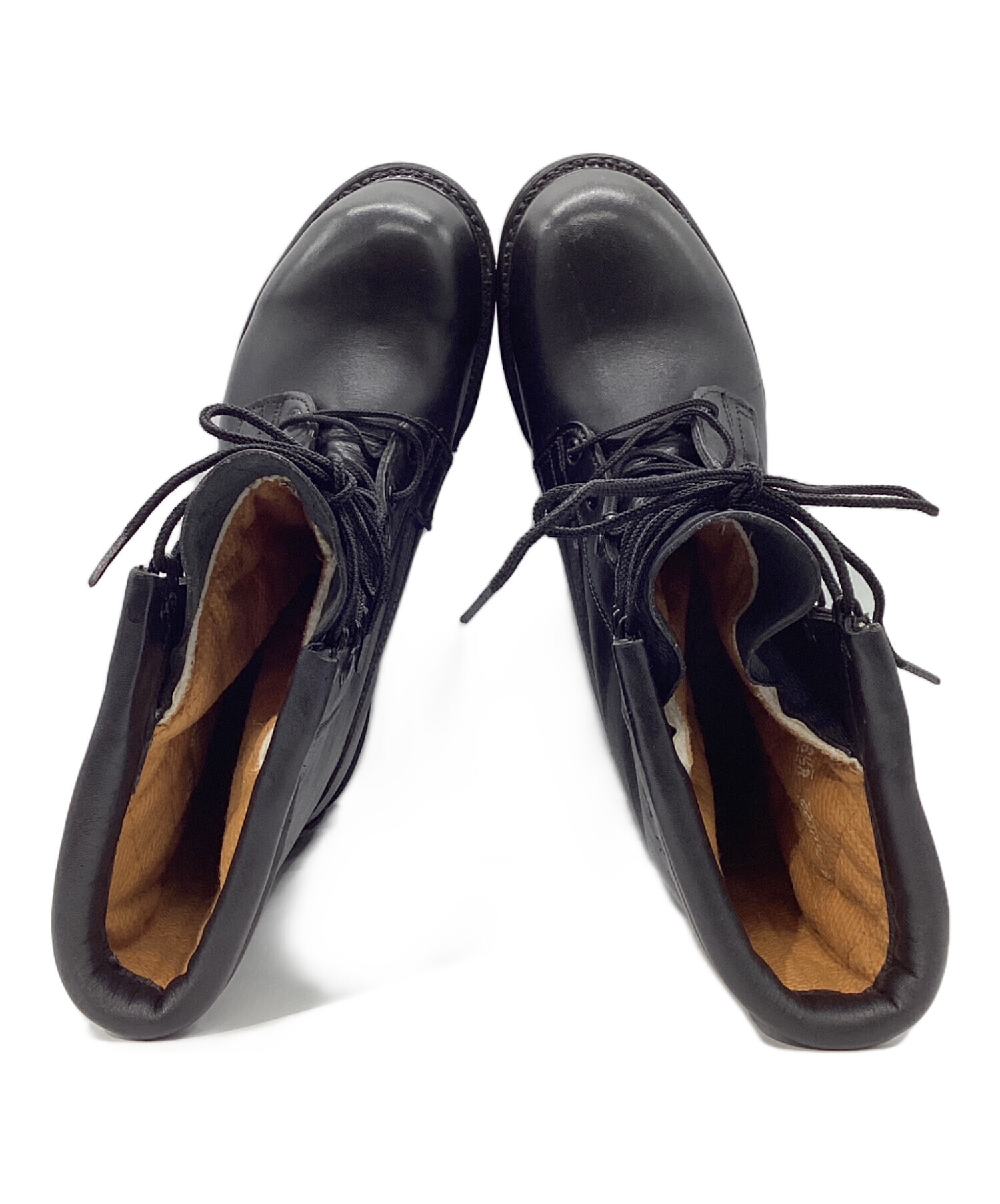 ブラック レザー ミリタリーブーツ。ビブラムソール。軍払い下げ品。 中古・古着通販】vibram (ビブラム) ミリタリー調ブーツ