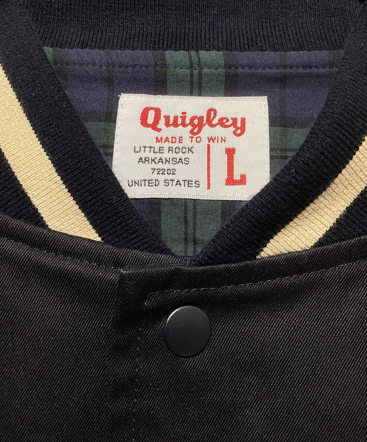 中古・古着通販】Quigley (キグリー) COTTON VARSITY JACKET ネイビー