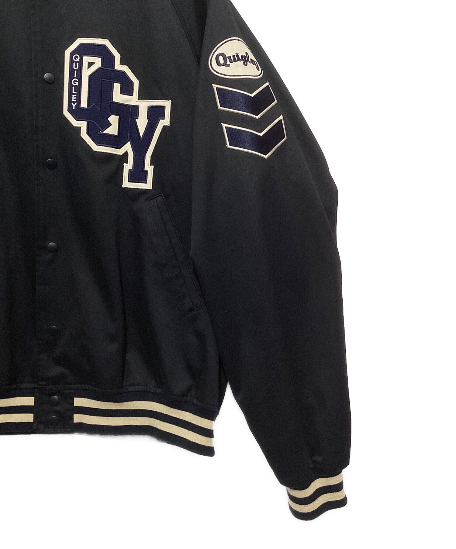中古・古着通販】Quigley (キグリー) COTTON VARSITY JACKET ネイビー