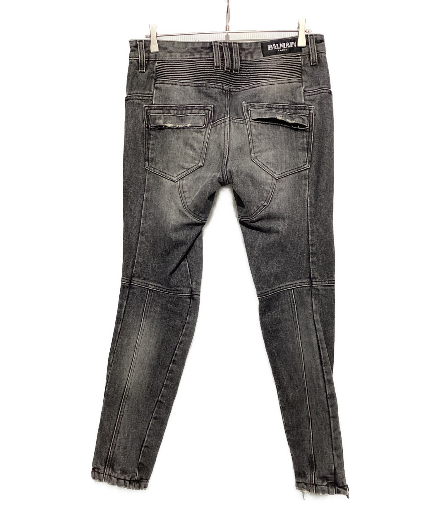 中古・古着通販】BALMAIN (バルマン) バイカーデニムパンツ グレー