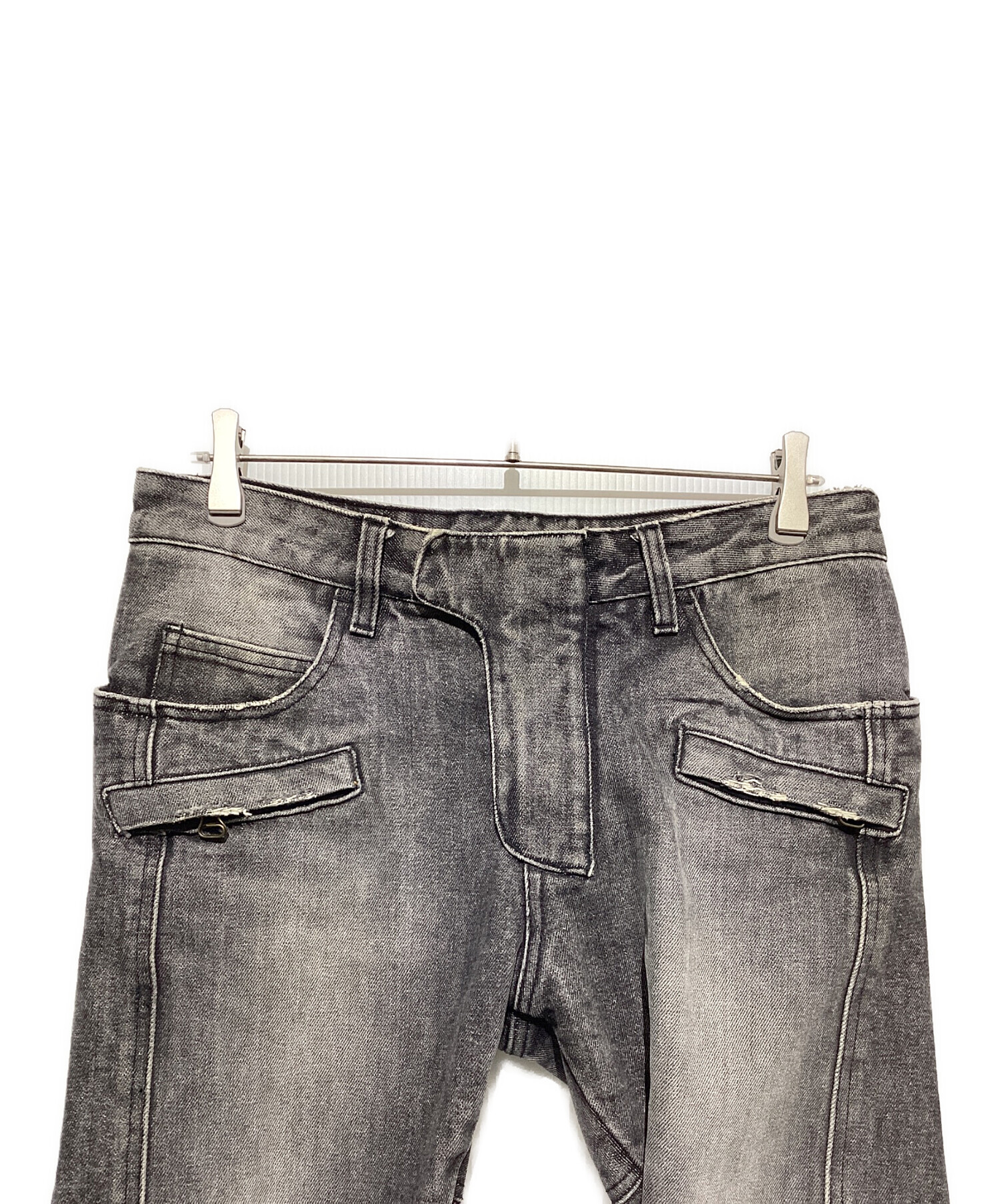 中古・古着通販】BALMAIN (バルマン) バイカーデニムパンツ グレー