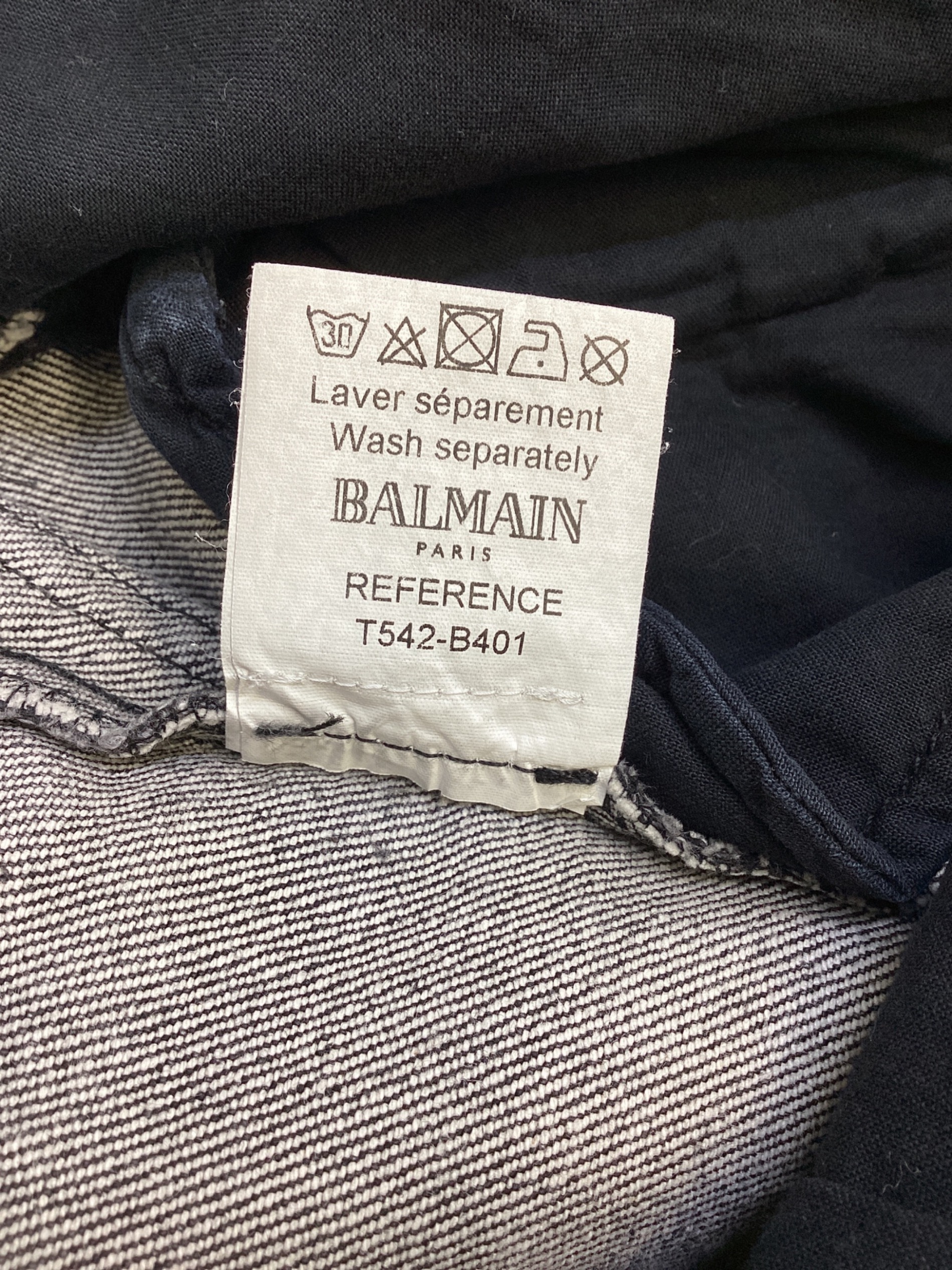 中古・古着通販】BALMAIN (バルマン) バイカーデニムパンツ グレー