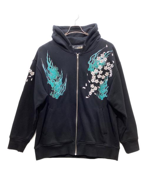 中古・古着通販】絡繰魂 (カラクリダマシイ) 刺繍ジップパーカー